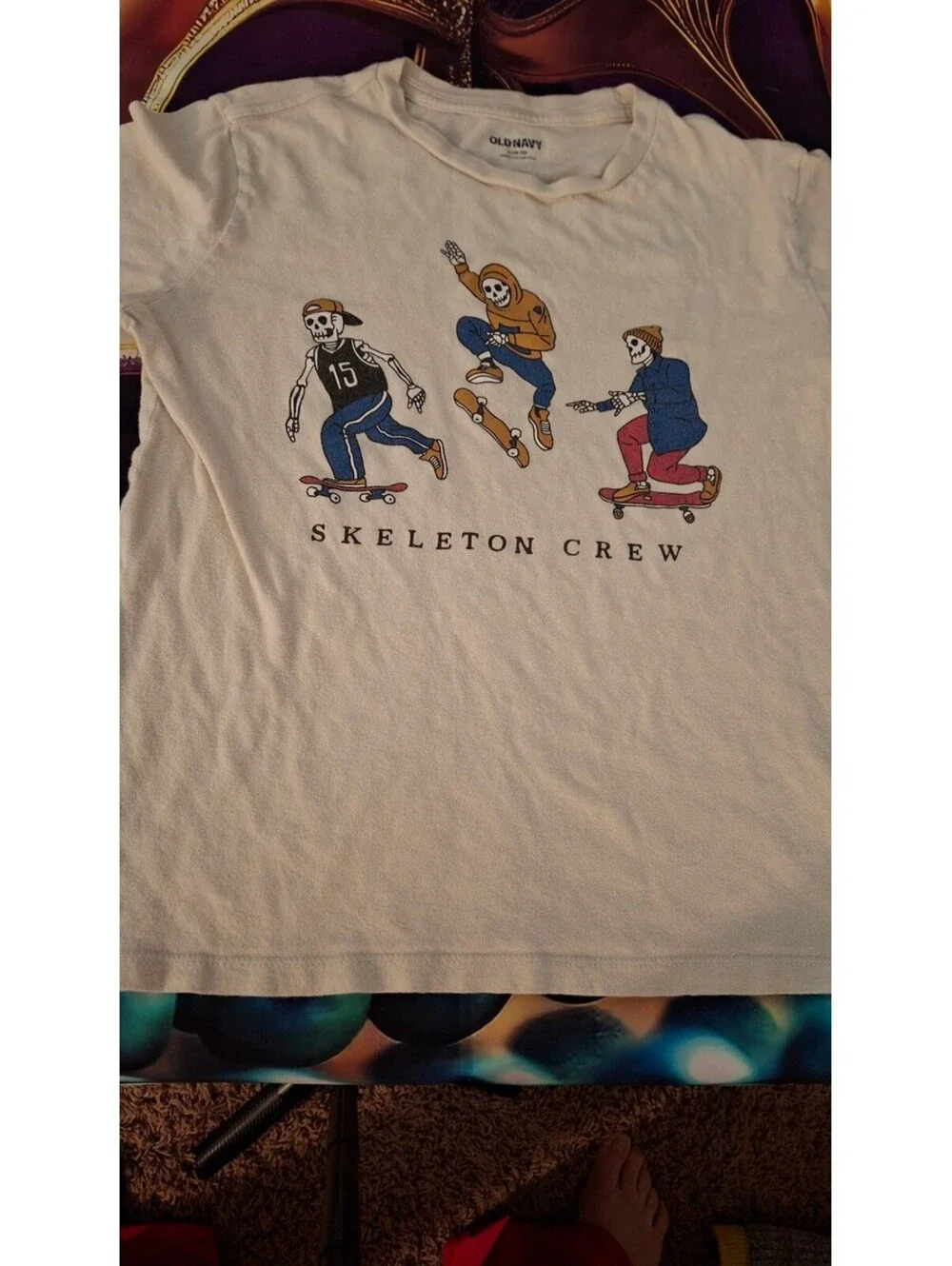 Old Navy Boys Skeleton Crew Skateboard Long-Sleeve T-Shirt
